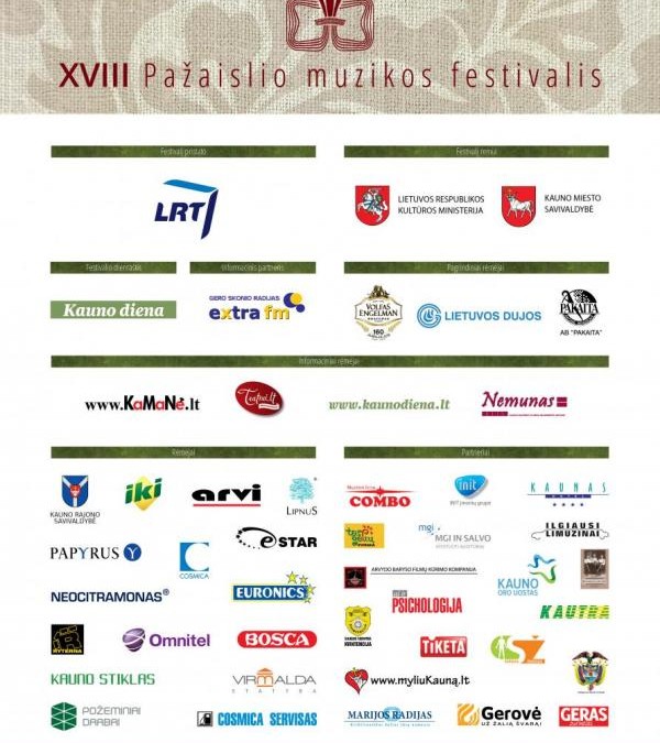 2013 m. parėmėme XVIII Pažaislio muzikos festivalį: